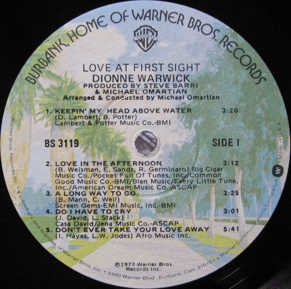 Dionne Warwick : Love At First Sight (LP, Album, Win)