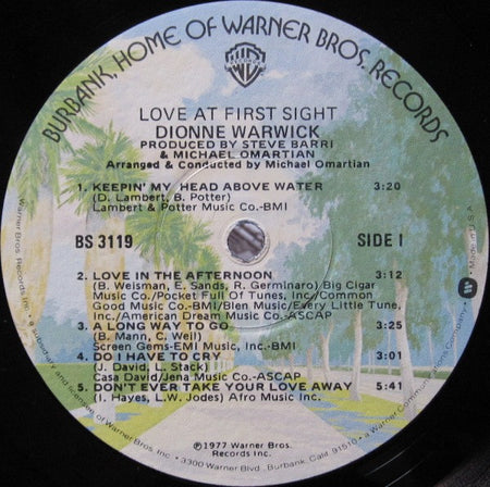 Dionne Warwick : Love At First Sight (LP, Album, Win)