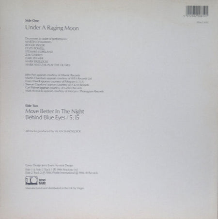 Roger Daltrey : Under A Raging Moon (12", Single, Gat)