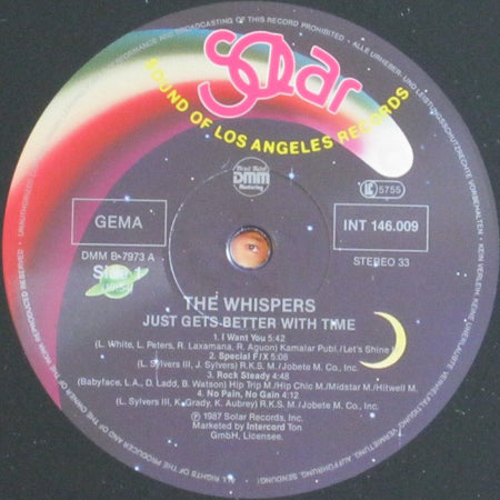 The Whispers : Just Gets Better With Time (LP, Album)