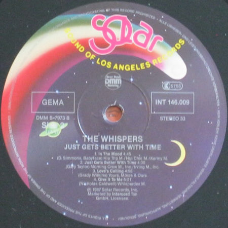 The Whispers : Just Gets Better With Time (LP, Album)