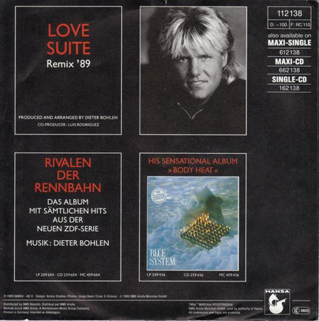Blue System : Love Suite (Remix '89) (7", Single)