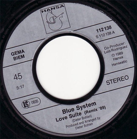 Blue System : Love Suite (Remix '89) (7", Single)