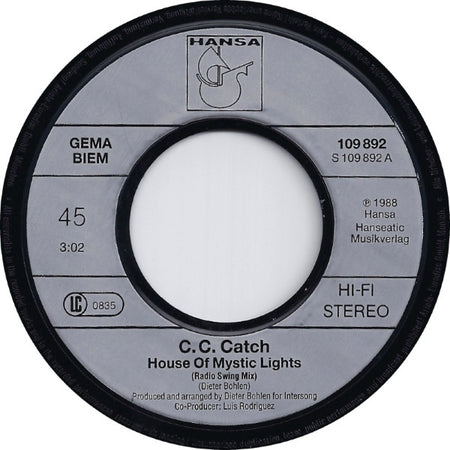 C.C. Catch : House Of Mystic Lights (7", Single)
