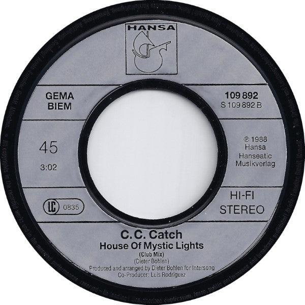 C.C. Catch : House Of Mystic Lights (7", Single)