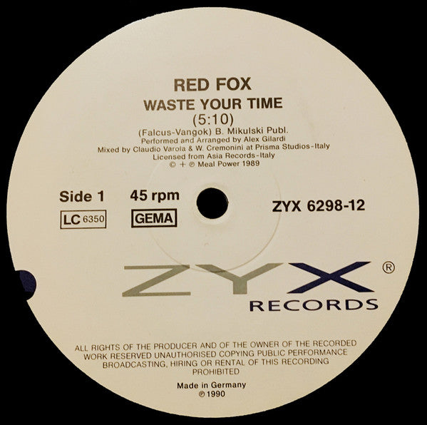 Red Fox : Waste Your Time (12")