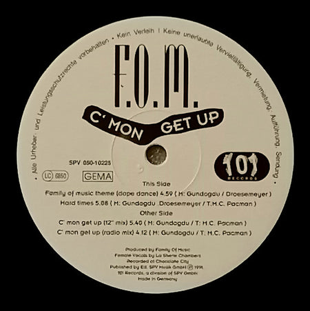 F.O.M. : C'mon Get Up (12")