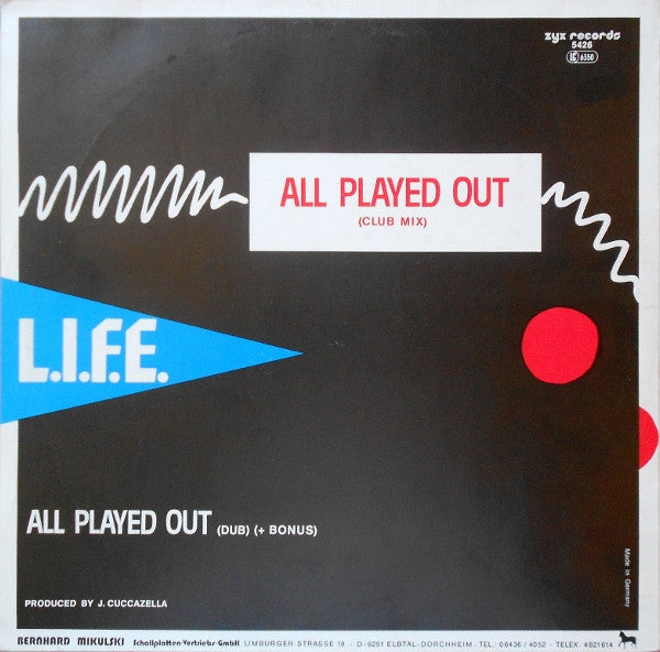 L.I.F.E. : All Played Out (12")