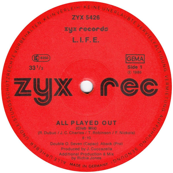 L.I.F.E. : All Played Out (12")