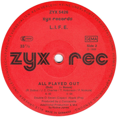 L.I.F.E. : All Played Out (12")