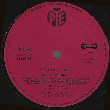 Status Quo : The Best Of Status Quo (LP, Comp)