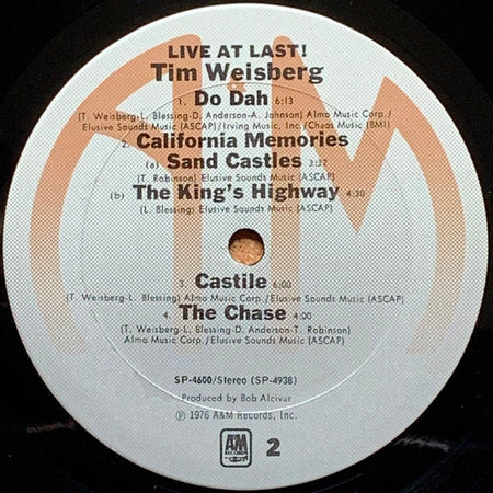 Tim Weisberg : Live At Last! (LP, Album,  Te)