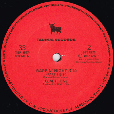G.M.T. One : Reggae Night (12", M/Print)
