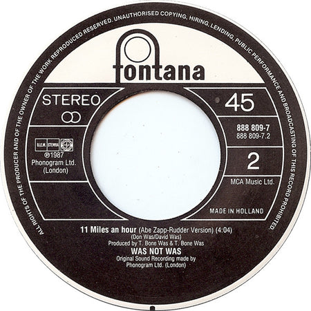 Was (Not Was) : Walk The Dinosaur (7", Single, Bla)