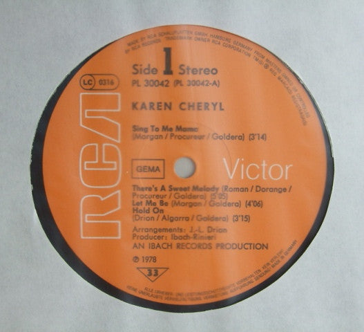 Karen Cheryl : Karen Cheryl (LP, Album)
