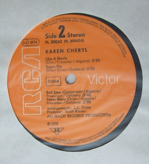 Karen Cheryl : Karen Cheryl (LP, Album)