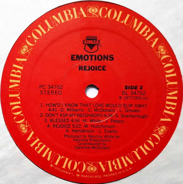 The Emotions : Rejoice (LP, Album, Aud)