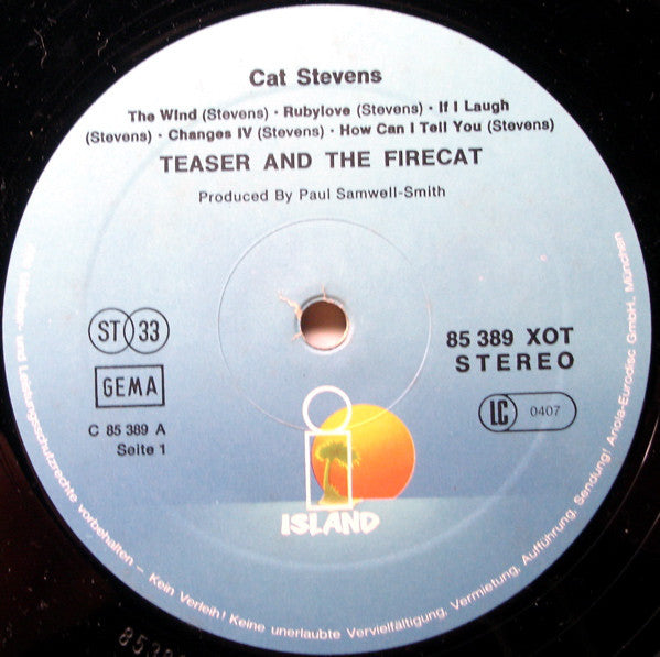 Cat Stevens : Teaser And The Firecat (LP, Album, RE, blu)