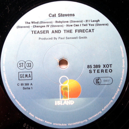 Cat Stevens : Teaser And The Firecat (LP, Album, RE, blu)