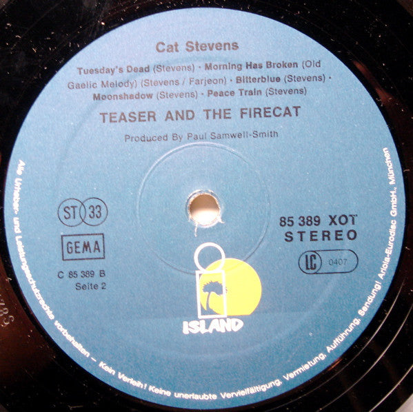 Cat Stevens : Teaser And The Firecat (LP, Album, RE, blu)