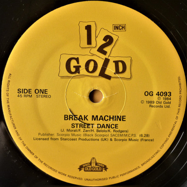 Break Machine : Street Dance / Break Dance Party (12")