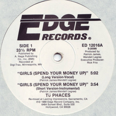 Tü Phaces : Girls (Spend Your Money Up) (12")