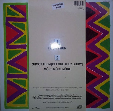 Brenda Fassie : I Won't Run (12", Maxi)