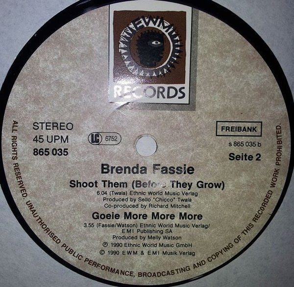 Brenda Fassie : I Won't Run (12", Maxi)