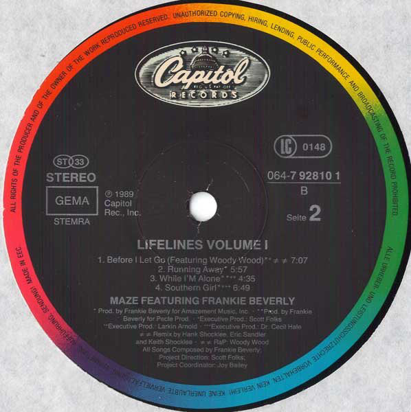 Maze Featuring Frankie Beverly : Lifelines Vol. 1 - The Greatest Hits Of (LP, Comp)