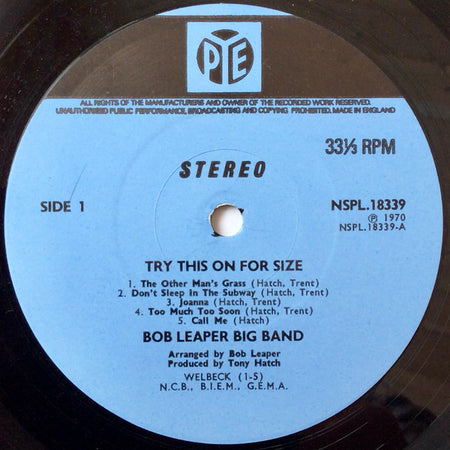 Bob Leaper Big Band : Try This On For Size (LP, Album)