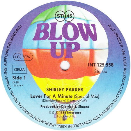 Shirley Parker : Lover For A Minute (12", Maxi)