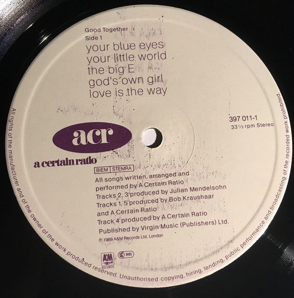 A Certain Ratio : Good Together (LP, Album)