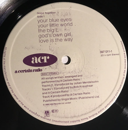 A Certain Ratio : Good Together (LP, Album)