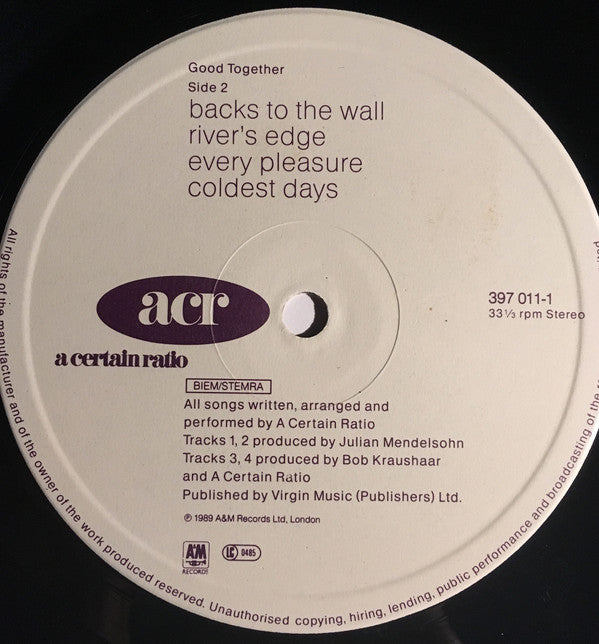 A Certain Ratio : Good Together (LP, Album)