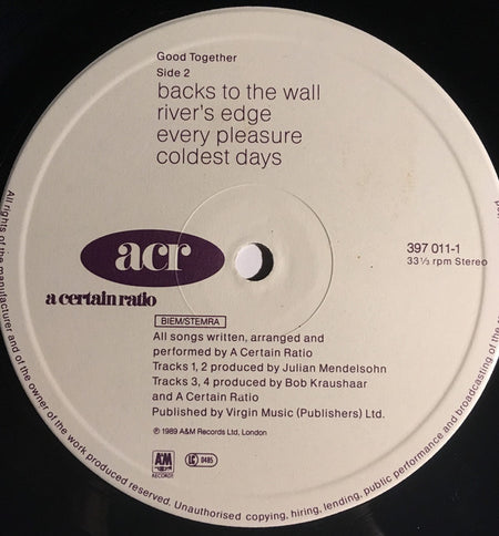 A Certain Ratio : Good Together (LP, Album)