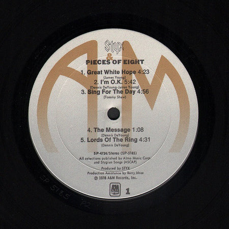 Styx : Pieces Of Eight (LP, Album, Pit)