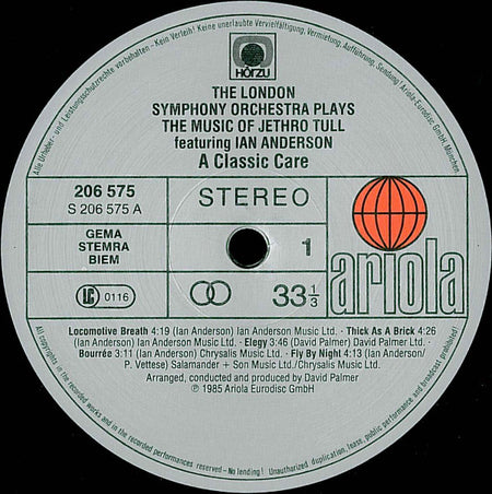London Symphony Orchestra Featuring Ian Anderson : The London Symphony Orchestra Plays The Music Of Jethro Tull Featuring Ian Anderson (A Classic Case) (LP, Album, M/Print)