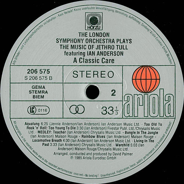 London Symphony Orchestra Featuring Ian Anderson : The London Symphony Orchestra Plays The Music Of Jethro Tull Featuring Ian Anderson (A Classic Case) (LP, Album, M/Print)