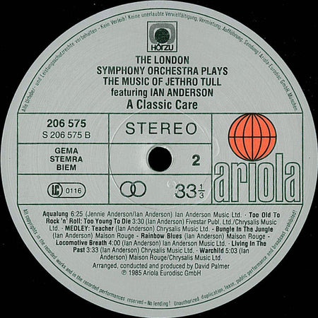 London Symphony Orchestra Featuring Ian Anderson : The London Symphony Orchestra Plays The Music Of Jethro Tull Featuring Ian Anderson (A Classic Case) (LP, Album, M/Print)