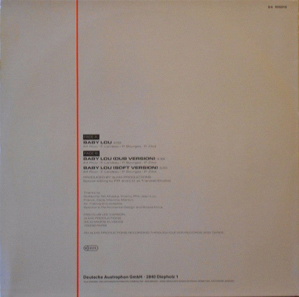 Lee Carson : Baby Lou (12", Maxi, Ltd, Whi)