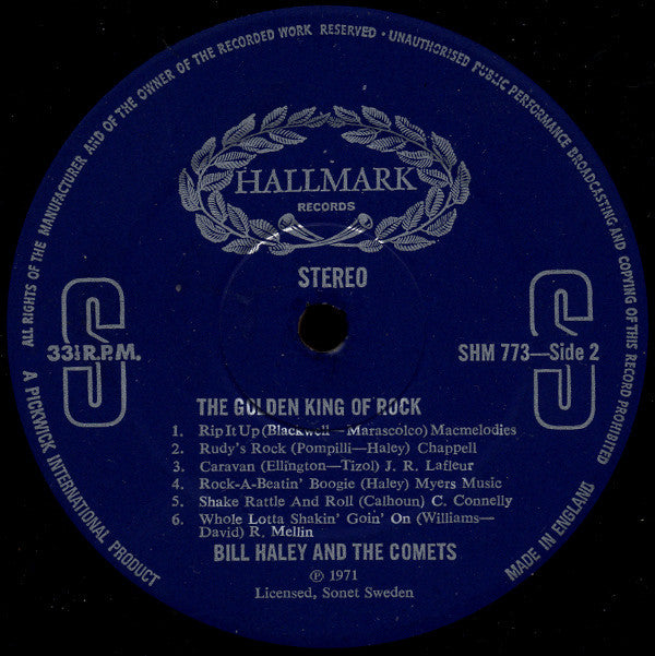 Bill Haley And His Comets : The Golden King Of Rock (LP, Comp)