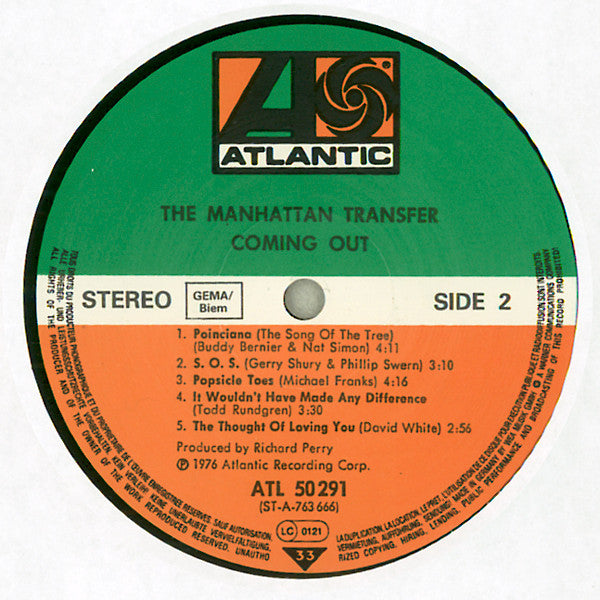 The Manhattan Transfer : Coming Out (LP, Album, RE)