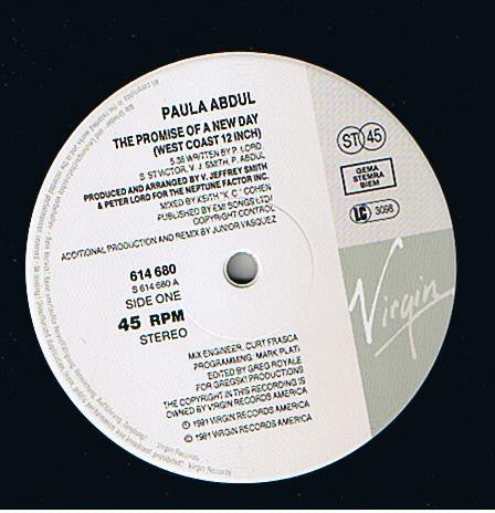 Paula Abdul : The Promise Of A New Day (12")