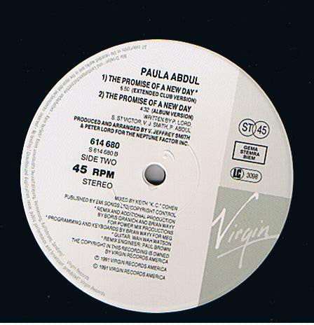 Paula Abdul : The Promise Of A New Day (12")
