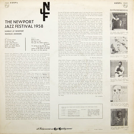 Mahalia Jackson : The Newport Jazz Festival 1958 - Sunday At Newport (LP, Album)