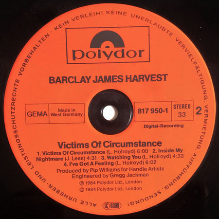 Barclay James Harvest : Victims Of Circumstance (LP, Album)