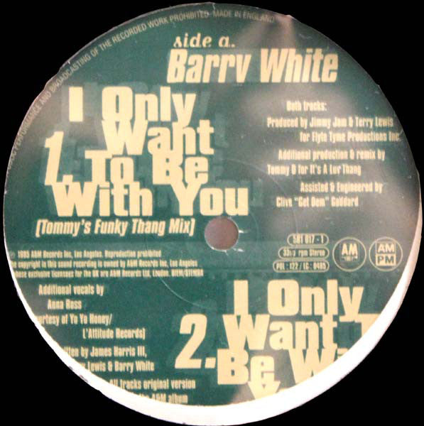 Barry White : I Only Want To Be With You / Come On (12")