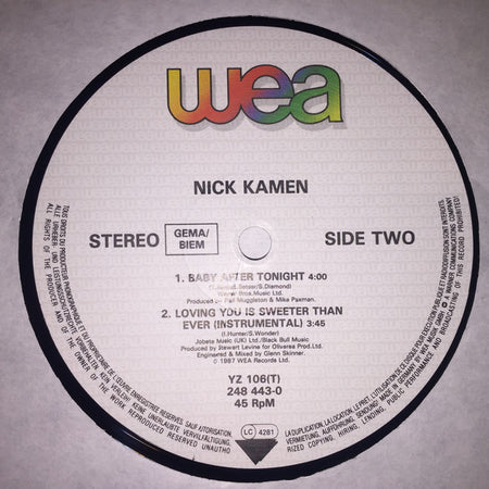 Nick Kamen : Loving You Is Sweeter Than Ever (Extended Dance Mix) (12")