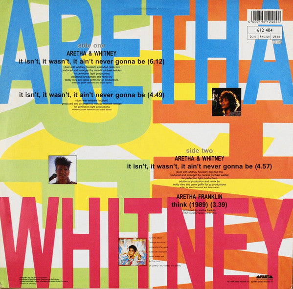 Aretha Franklin & Whitney Houston : It Isn't, It Wasn't, It Ain't Never Gonna Be (12", Maxi)