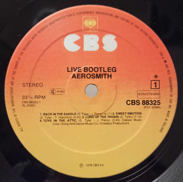 Aerosmith : Live! Bootleg (2xLP, Album)